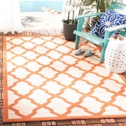 Safavieh Courtyard Amber Geometric Indoor/Outdoor Area Rug, Beige/Terracotta, 5'3" x 7'7"