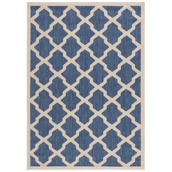 Safavieh Courtyard Amber Geometric Indoor/Outdoor Area Rug, Blue/Beige, 5'3" x 7'7"
