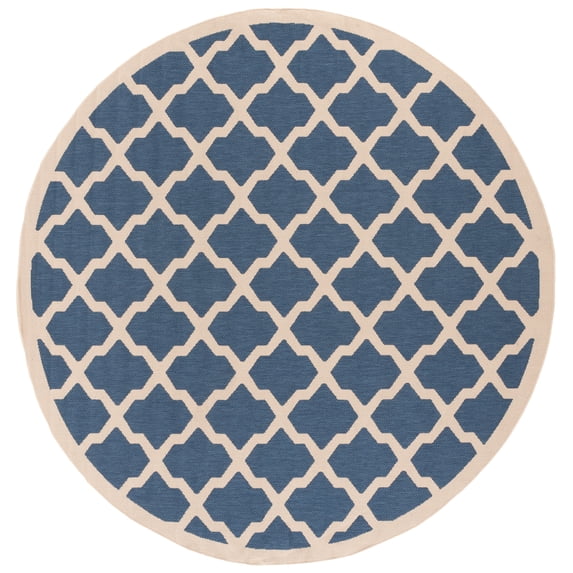 Safavieh Courtyard Amber Geometric Indoor/Outdoor Area Rug, Blue/Beige, 7'10" x 7'10" Round