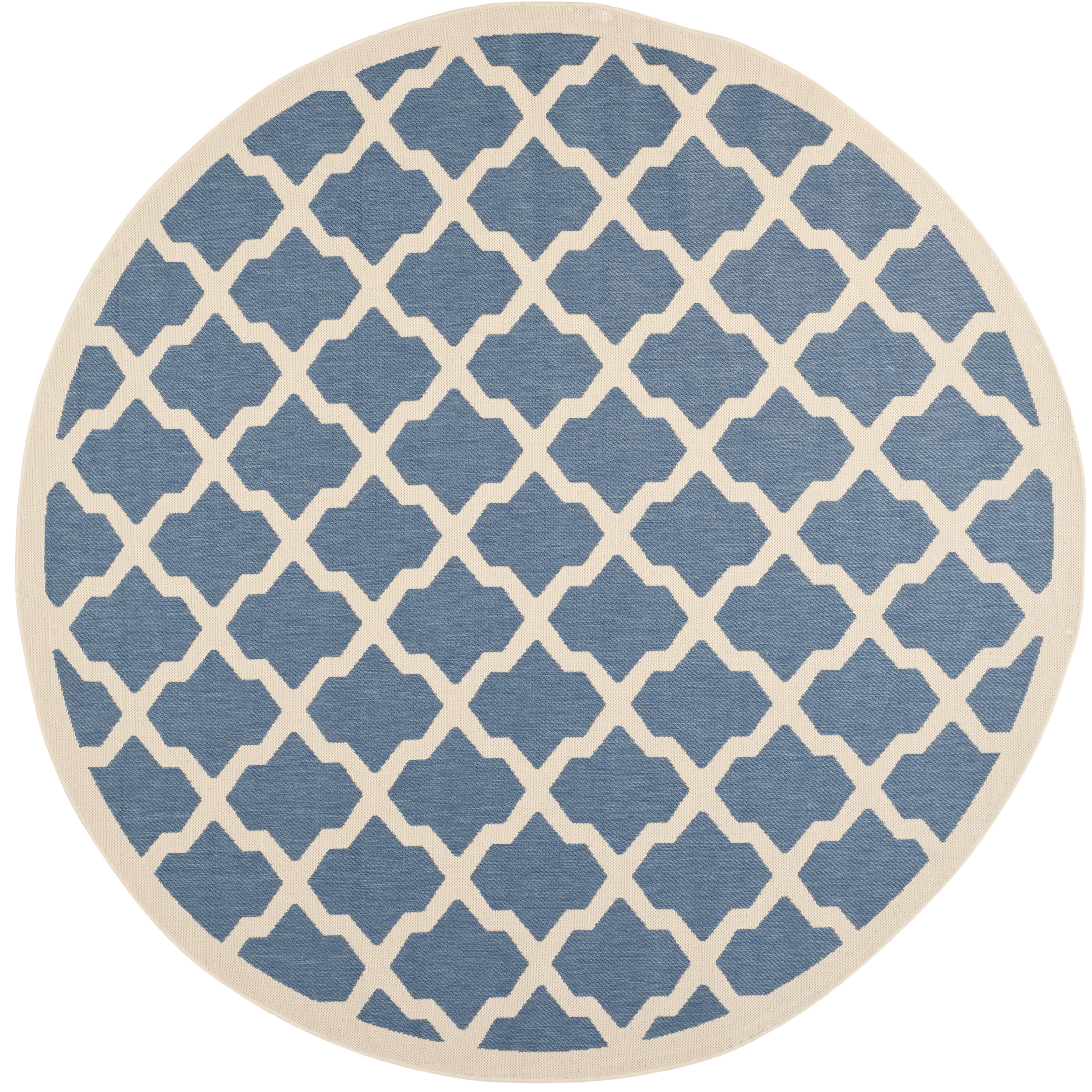 SAFAVIEH Courtyard Amber Geometric Indoor/Outdoor Area Rug, Blue/Beige ...