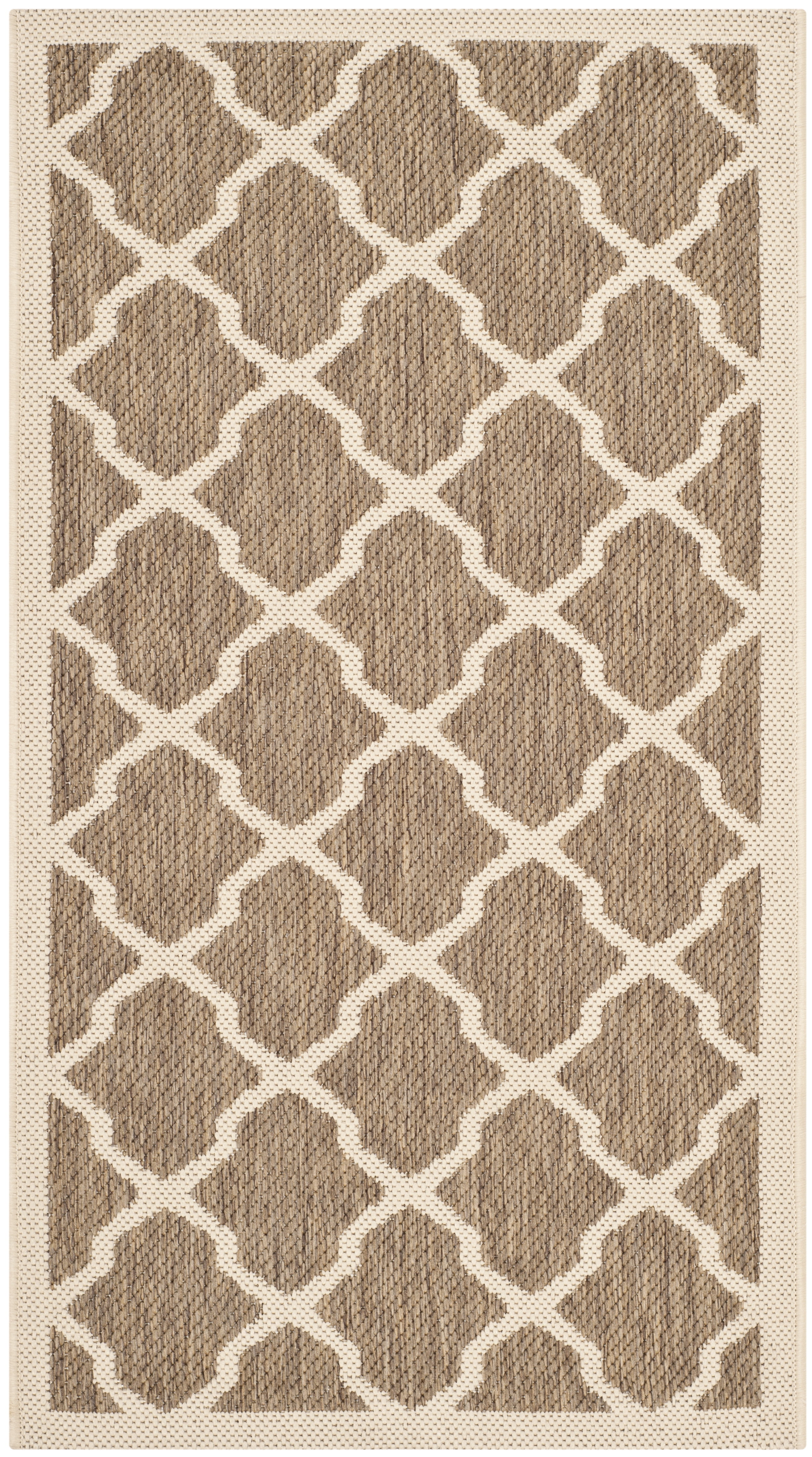 Brown and Bone Rectangular Indoor/Outdoor Area Rug