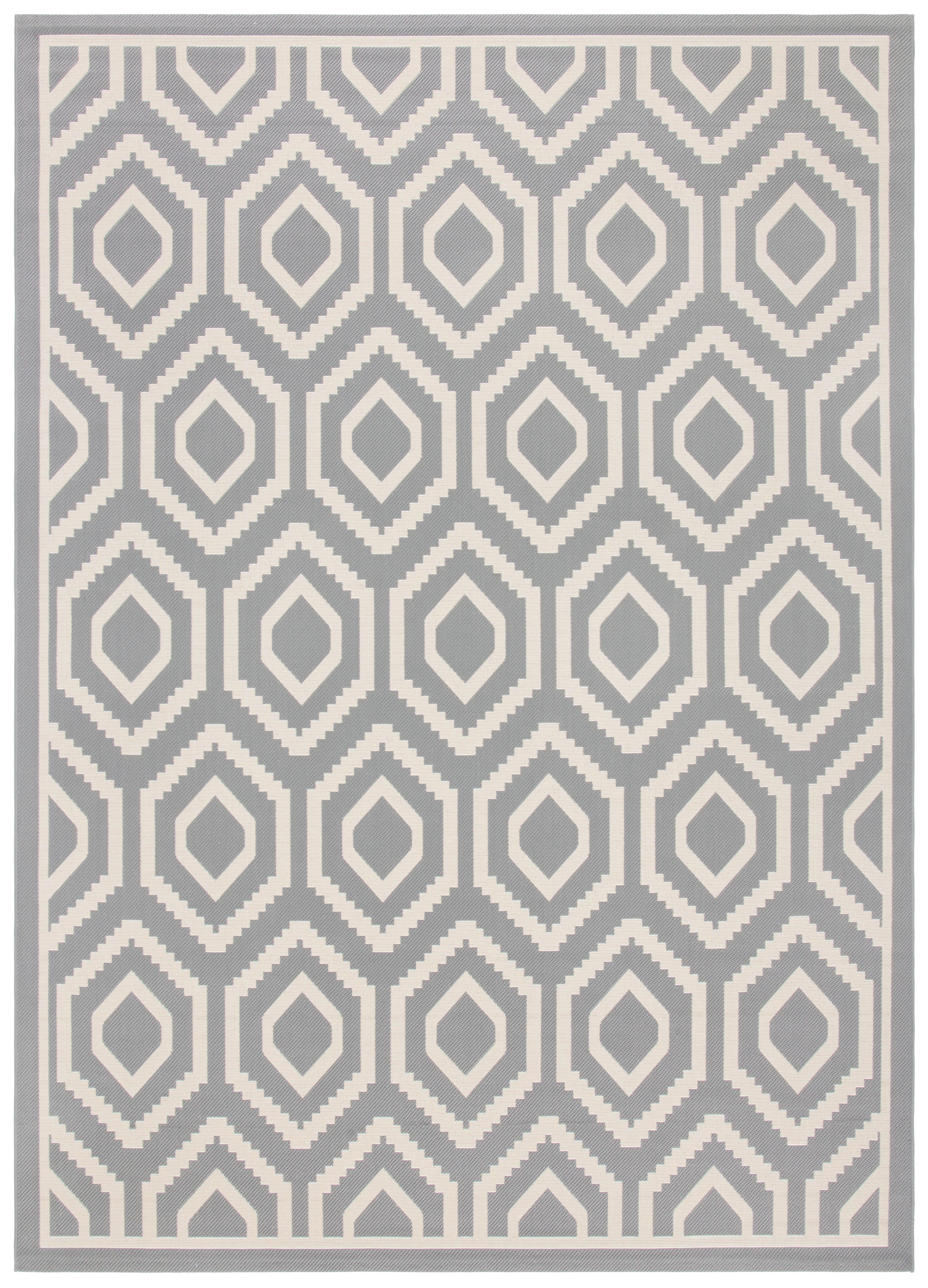 Safavieh Courtyard Amelia Geometric Indoor/Outdoor Area Rug, Anthracite/Beige, 8' x 11'