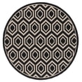 thumbnail image 1 of Safavieh Courtyard Amelia Geometric Indoor/Outdoor Area Rug, Black/Beige, 5'3" x 5'3" Round, 1 of 13