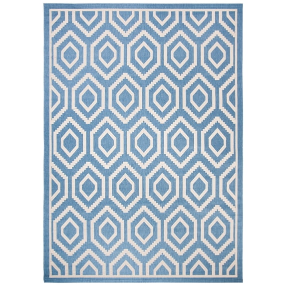Safavieh Courtyard Amelia Geometric Indoor/Outdoor Area Rug, Blue/Beige, 9' x 12'