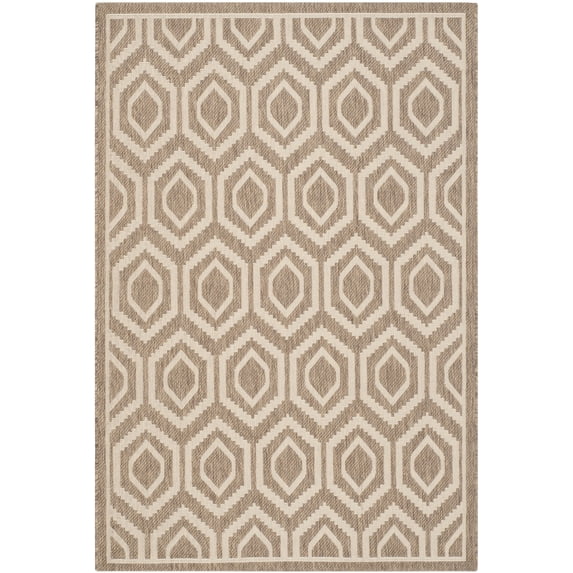 Safavieh Courtyard Amelia Geometric Indoor/Outdoor Area Rug, Brown/Bone, 2'7" x 5'