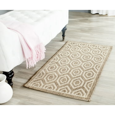 SAFAVIEH Courtyard Amelia Geometric Indoor/Outdoor Area Rug, Brown/Bone, 2'7" x 5'
