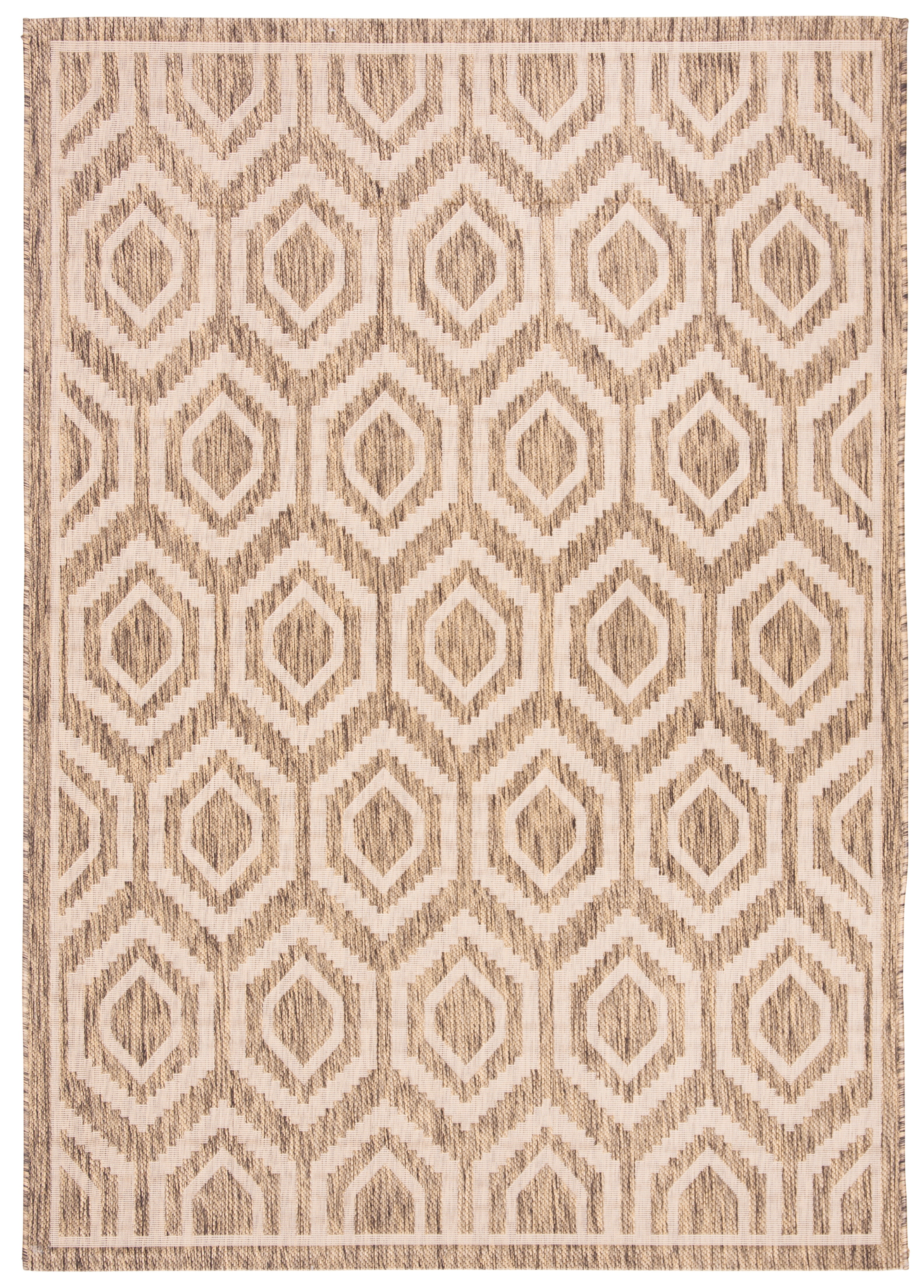 Safavieh Courtyard Amelia Geometric Indoor/Outdoor Area Rug, Brown/Bone, 5'3" x 7'7"