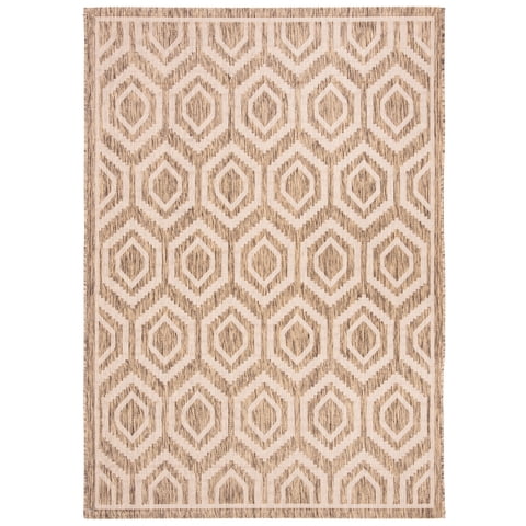 Safavieh Courtyard Amelia Geometric Indoor/Outdoor Area Rug, Brown/Bone, 5'3" x 7'7"