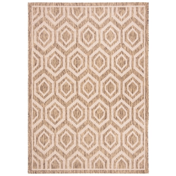 Safavieh Courtyard Amelia Geometric Indoor/Outdoor Area Rug, Brown/Bone, 5'3" x 7'7"