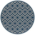 thumbnail image 1 of Safavieh Courtyard Amelia Geometric Indoor/Outdoor Area Rug, Navy/Beige, 6'7" x 6'7" Round, 1 of 12