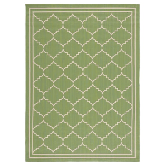 Safavieh Courtyard Amy Geometric Indoor/Outdoor Area Rug, Green/Beige, 4' x 5'7"