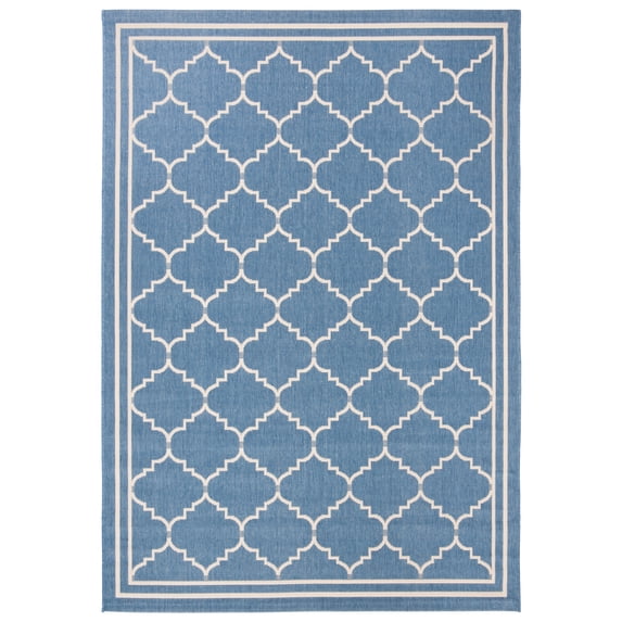 Safavieh Courtyard Amy Geometric Indoor/Outdoor Area Rug, Blue/Beige, 5'3" x 7'7"