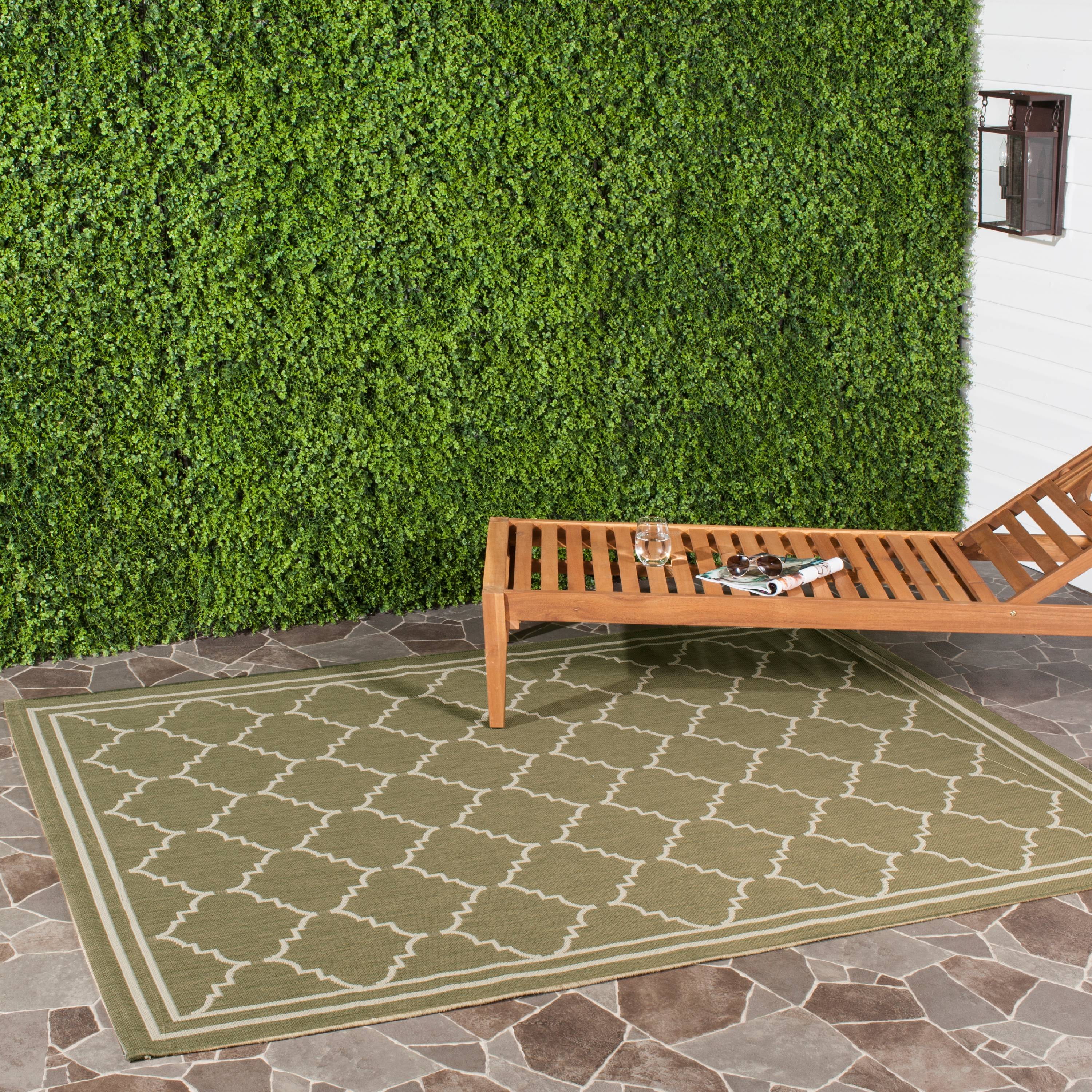 Gray 79" Square Stain-Resistant Synthetic Area Rug
