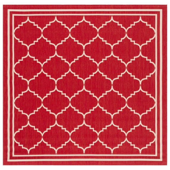 Safavieh Courtyard Amy Geometric Indoor/Outdoor Area Rug, Red/Beige, 6'7" x 6'7" Square
