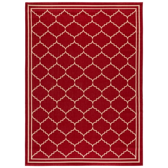Safavieh Courtyard Amy Geometric Indoor/Outdoor Area Rug, Red/Beige, 8' x 11'