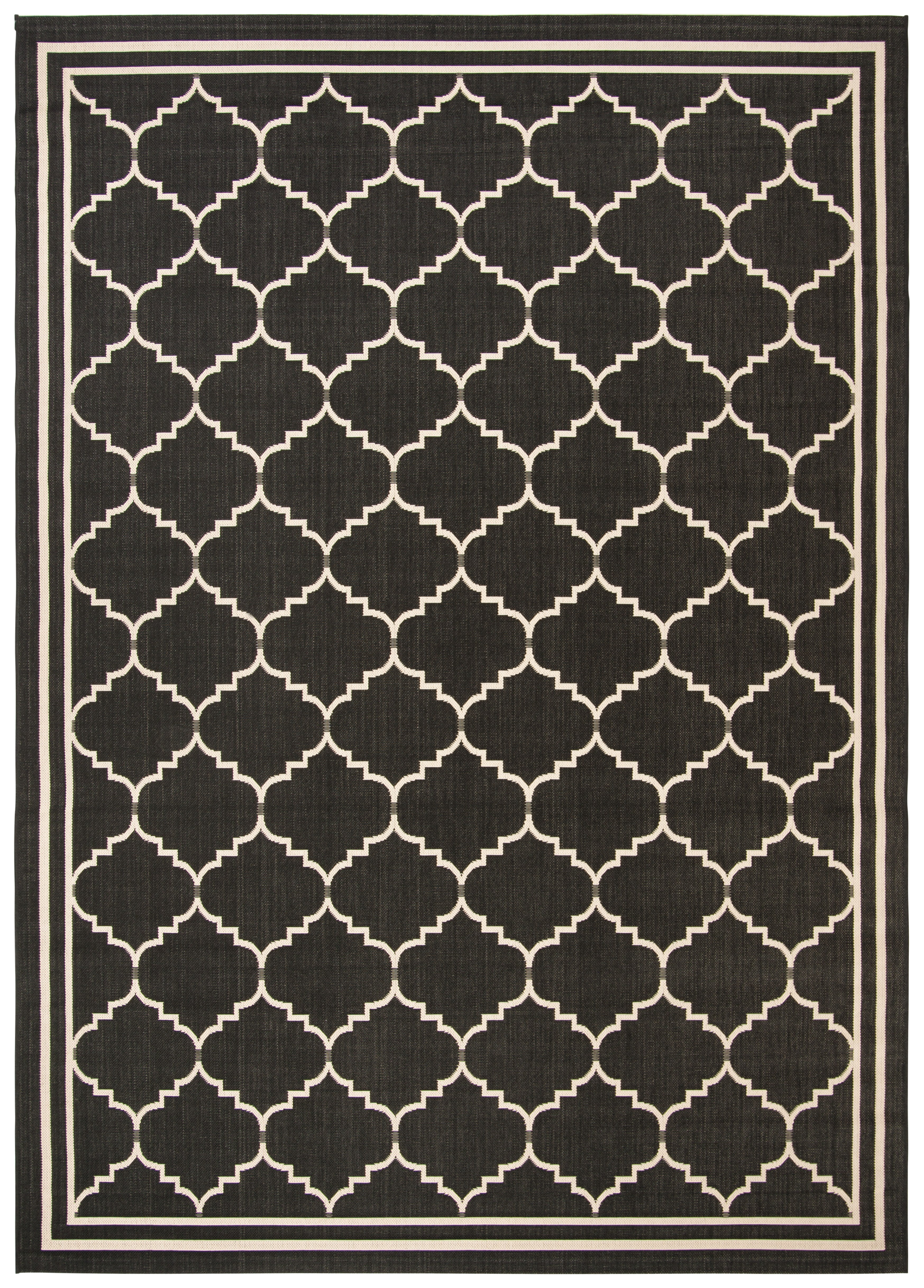 Safavieh Courtyard Amy Geometric Indoor/Outdoor Area Rug, Black/Creme, 9' x 12'