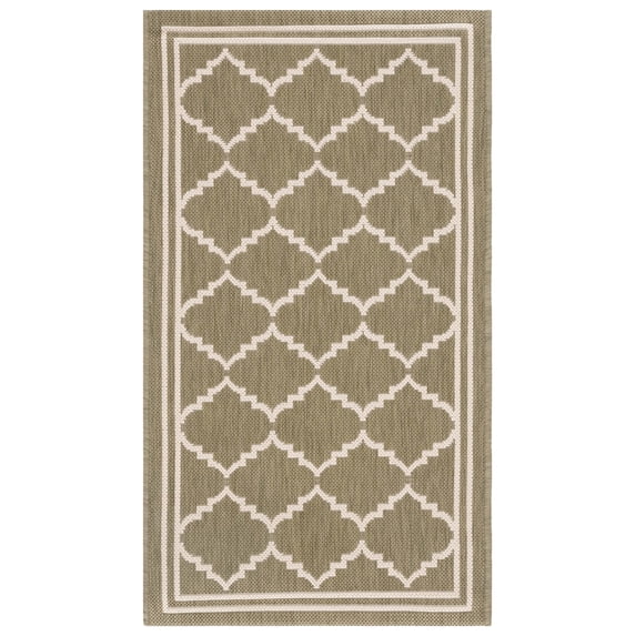 Safavieh Courtyard Amy Geometric Indoor/Outdoor Area Rug, Green/Beige, 2'7" x 5'