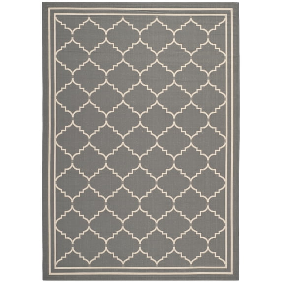Safavieh Courtyard Amy Geometric Indoor/Outdoor Area Rug, Gray/Beige, 4' x 5'7"