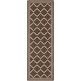 thumbnail image 1 of Safavieh Courtyard Amy Geometric Indoor/Outdoor Runner Rug, Chocolate/Cream, 2'3" x 10', 1 of 8