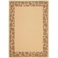 thumbnail image 1 of SAFAVIEH Courtyard Andrea Solid Bordered, Set of 2 Indoor/Outdoor Area Rug Natural/Chocolate, 6'6" x 9'6", 1 of 3