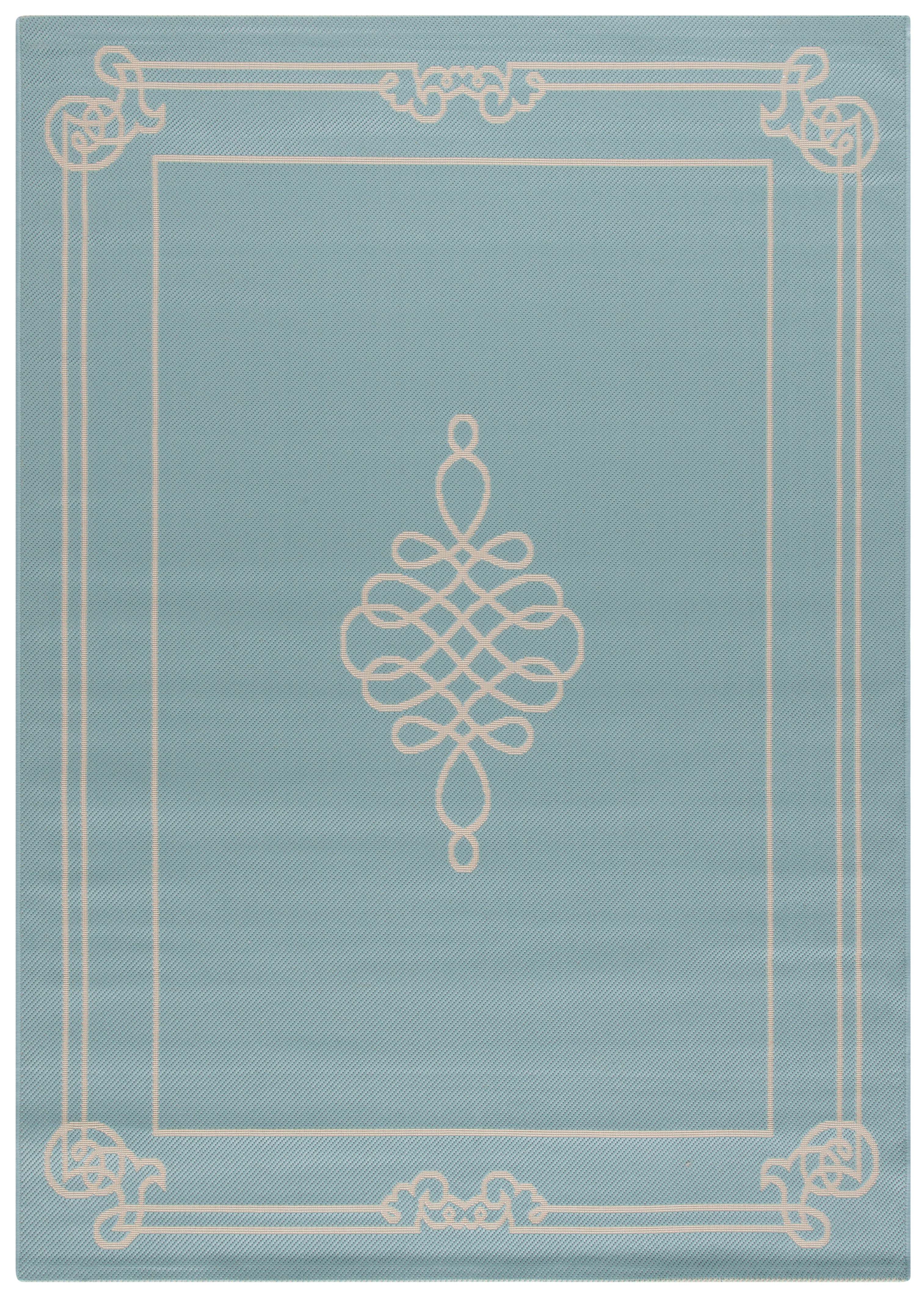 Safavieh Courtyard Andy Medallion Indoor/Outdoor Area Rug, Aqua/Cream, 5'3" x 7'7"