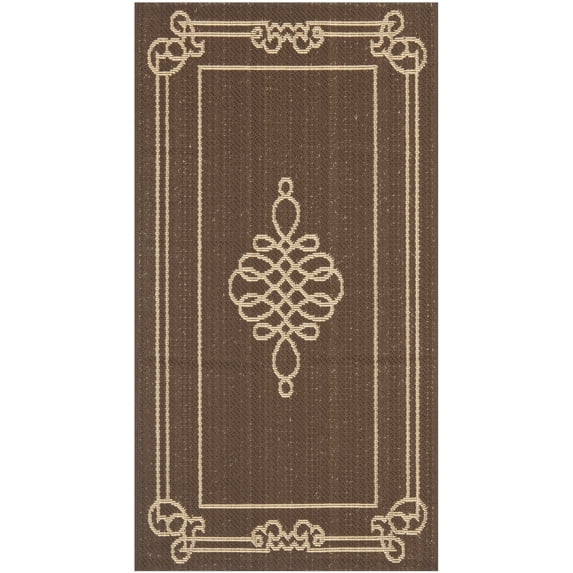 Safavieh Courtyard Andy Medallion Indoor/Outdoor Area Rug, Chocolate/Cream, 2'7" x 5'