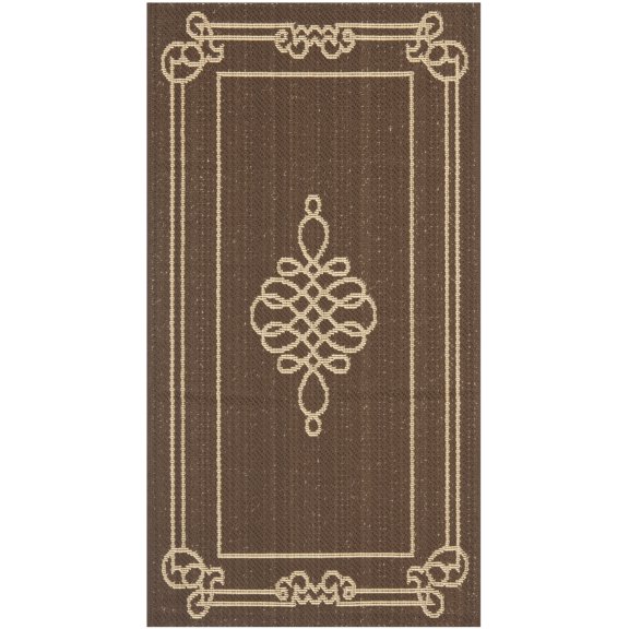 Safavieh Courtyard Andy Medallion Indoor/Outdoor Area Rug, Chocolate/Cream, 2' x 3'7"