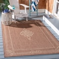 thumbnail image 1 of Safavieh Courtyard Andy Medallion Indoor/Outdoor Area Rug, Chocolate/Cream, 4' x 5'7", 1 of 10