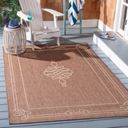 Safavieh Courtyard Andy Medallion Indoor/Outdoor Area Rug, Chocolate/Cream, 5'3" x 7'7"