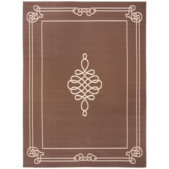 Safavieh Courtyard Andy Medallion Indoor/Outdoor Area Rug, Chocolate/Cream, 8' x 11'