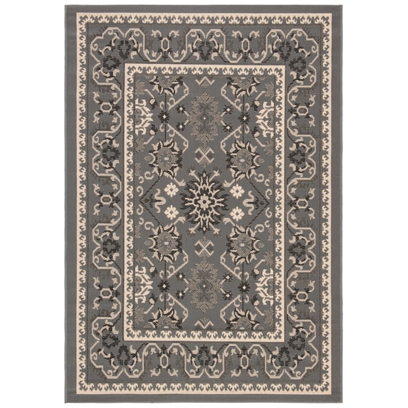 Safavieh Courtyard Angela Medallion Indoor/Outdoor Area Rug, Gray/Cream, 4' x 5'7"