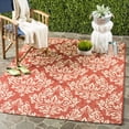 thumbnail image 1 of Safavieh Courtyard Anna Damask Indoor/Outdoor Area Rug, Red/Creme, 4' x 5'7", 1 of 10