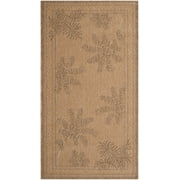 SAFAVIEH Courtyard Annabelle Floral Indoor/Outdoor Area Rug, Natural/Gold, 2'7" x 5'