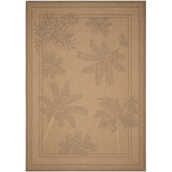 SAFAVIEH Courtyard Annabelle Floral Indoor/Outdoor Area Rug, Natural/Gold, 9' x 12'