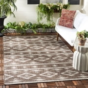 Safavieh Courtyard April Geometric Indoor/Outdoor Area Rug, Brown/Ivory, 5'3" x 7'7"