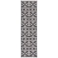 thumbnail image 1 of SAFAVIEH Courtyard April Geometric Indoor/Outdoor Runner Rug, Black/Grey, 2'3" x 12', 1 of 13