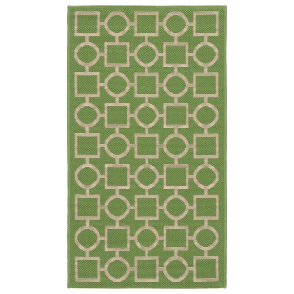 Safavieh Courtyard Archimedes Geometric Indoor/Outdoor Area Rug, Green/Beige, 2'7" x 5'