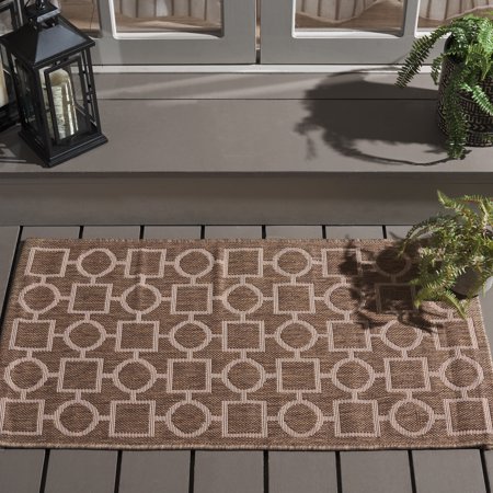 Safavieh Courtyard Archimedes Geometric Indoor/Outdoor Area Rug, Brown/Bone, 2' x 3'7"