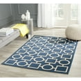 thumbnail image 1 of Safavieh Courtyard Archimedes Geometric Indoor/Outdoor Area Rug, Navy/Beige, 4' x 5'7", 1 of 10