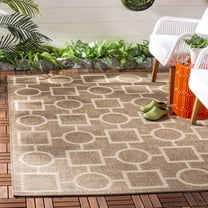 Safavieh Courtyard Archimedes Geometric Indoor/Outdoor Area Rug, Brown/Bone, 5'3" x 7'7"