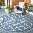 thumbnail image 1 of Safavieh Courtyard Archimedes Geometric Indoor/Outdoor Area Rug, Blue/Beige, 7'10" x 7'10" Round, 1 of 8