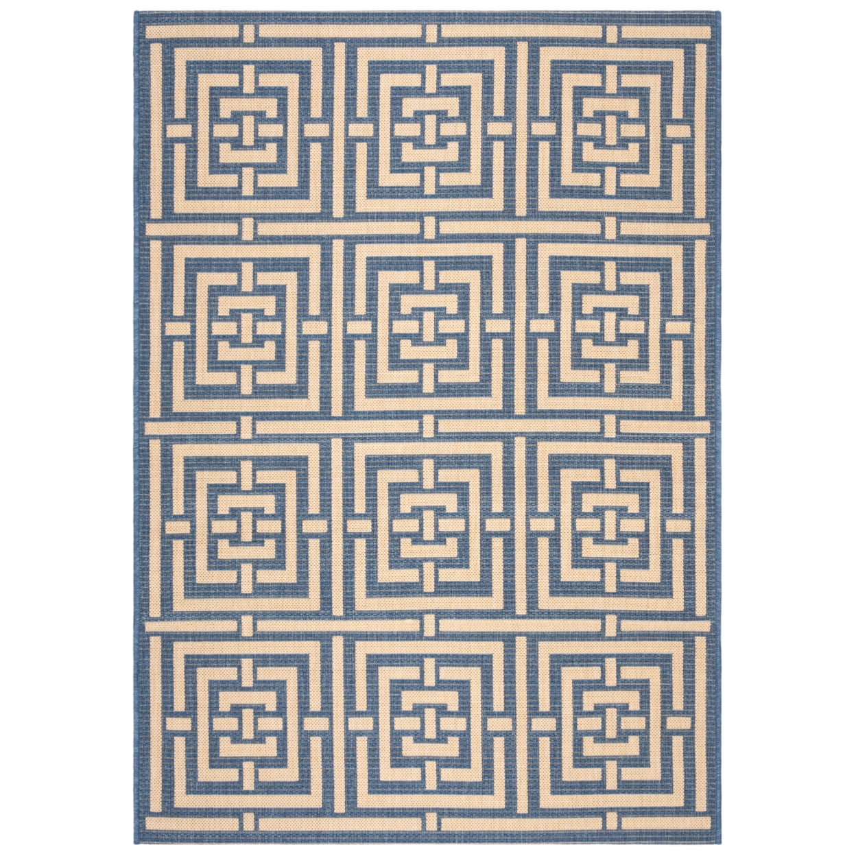 Resort-Style Blue Synthetic 5' x 7' Outdoor Area Rug