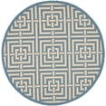thumbnail image 1 of Safavieh Courtyard Ariana Geometric Indoor/Outdoor Area Rug, Blue/Bone, 5'3" x 5'3" Round, 1 of 8