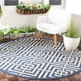 thumbnail image 1 of Safavieh Courtyard Ariana Geometric Indoor/Outdoor Area Rug, Navy/Beige, 5'3" x 5'3" Round, 1 of 8