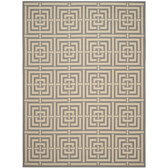 Safavieh Courtyard Ariana Geometric Indoor/Outdoor Area Rug, Gray/Cream, 9' x 12'