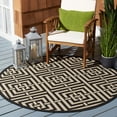 thumbnail image 1 of Safavieh Courtyard Ariana Geometric Indoor/Outdoor Area Rug, Black/Bone, 5'3" x 5'3" Round, 1 of 9