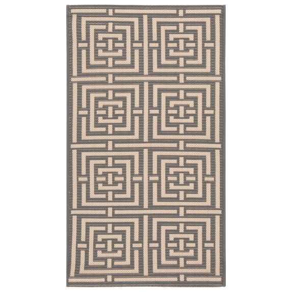 Safavieh Courtyard Ariana Geometric Indoor/Outdoor Area Rug, Gray/Cream, 2'7" x 5'
