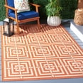 thumbnail image 1 of Safavieh Courtyard Ariana Geometric Indoor/Outdoor Area Rug, Terracotta/Cream, 5'3" x 7'7", 1 of 11