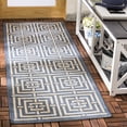 thumbnail image 1 of Safavieh Courtyard Ariana Geometric Indoor/Outdoor Runner Rug, Blue/Bone, 2'3" x 8', 1 of 8