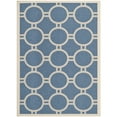 thumbnail image 1 of SAFAVIEH Courtyard Ariel Geometric Circle Indoor/Outdoor Area Rug, 5'3" x 7'7", Blue/Beige, 1 of 10